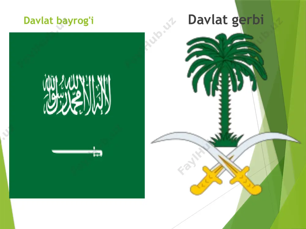 ga yaqinini) choʻl tashkil qiladi. platosimon tekisliklar keng tarqalgan (gʻarbga tomon 1000–1300 m ga, sharqqa tomon 200–300 m gacha pasayib boradi). yer yuzasi quruq daryo vodiylari bilan sezilarsezilmas boʻlinib turadi. mamlakatning kattagina qismini lavali maydonlar, toshloq choʻllar (homadalar) tashkil qiladi. qumli choʻllarning eng yiriklari — nefud, dahna. rubʼulxolishshx shimoliy qismi barxanlar (200 m balandliklikkacha), tizmali doʻng qumliklardan iborat. zinasimon qir koʻp. gʻarbda qizil dengizga parallel holda bal. 2500–3000 m boʻlgan hijoz va asir togʻlari choʻzilib ketgan. fors qoʻltigʻining sohili boʻylab ayrim joylari botqokdik yoki shoʻrxok qatlam bilan qoplangan alxasaʼ pasttekisligi joylashgan (kengligi 150 km ). gʻarbda afrika — arabiston platformasi fundamentining turtib chiqqan yeri — nubiyaarabiston qalqoni joylashgan boʻlib, u arxey — quyi proterozoy davrlariga mansub gneys va migmatitlar, shuningdek, yuqori proterozoyga oid geosinklinal choʻkindi komplekslaridan (qalinligi 10 km dan ortiq) iborat. yuqori va quyi proterozoy davriga oid intruziyalar keng rivojlangan: shimoli-sharqiy yoʻnalishda qalqon jinslari platforma qoplamasining qatlamlari ostiga choʻkkan, …