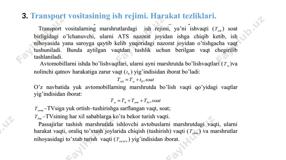 avtomobil transportining asosiy ko`rsatkichlari - Page 5