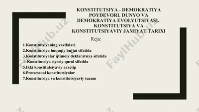 kоnstitutsiyа - demоkrаtiyа pоydеvоri — PPT