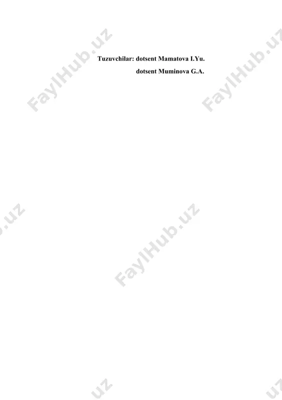 ishi 3- amaliy mashg’ulot. mavzu: biologik oksidlanish. katabolizmning umumiy yo'llari. joriy nazorat uchun savollar. 1. katabolizmning umumiy yo'llari. asosiy oziq moddalar - uglevodlar, yog'lar va oqsillarning katabolizmi; katabolizmning o'ziga xos yo'llari tushunchasi: uglevodlar va ko'pchilik aminokislotalardan piruvat va yog' kislotalari va ba'zi aminokislotalardan atsetil koa hosil bo'lishi. 2. oksidlovchi dekarboksillanish piruvat: reaksiyalarning umumiy tenglamasi va ketma-ketligi, piruvatdehidrogenaza kompleksining tuzilishi . 3. limon kislotasi sikli (krebs sikli): reaksiyalar ketma-ketligi, fermentlarning xarakteristikasi. 4. krebs siklini tartibga solish mexanizmlari, uning vazifalari. anaplerotik reaktsiyalar (sitrat aylanishini to'ldiradigan reaktsiyalar). 5. limon kislotasi aylanishining energiya qiymati. 6. umumiy katabolizm yo'li ( piruvat va atsetilkoa oksidlanishi ) va mitoxondriyal elektron tashish zanjiri o'rtasidagi bog'liqlik. katabolizmning umumiy yo'lini tartibga solish mexanizmlari. 7. oziq moddalardan energiya olish bosqichlari. pirouzum kislotasi va atsetil- koa : hosil bo'lish usullari va organizmda foydalanish usullari. ushbu jarayonlarning qiymati. 8. tirik hujayradagi endergonik va ekzergonik reaksiyalar. 9. makroergik birikmalar ( fosfoenolpiruvat , suksinil koa …