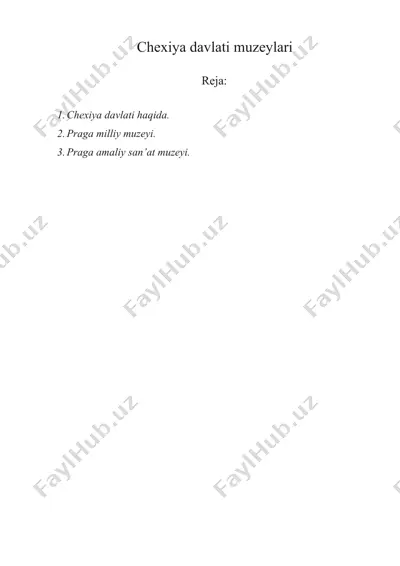 chexiya davlati muzeylari — DOCX
