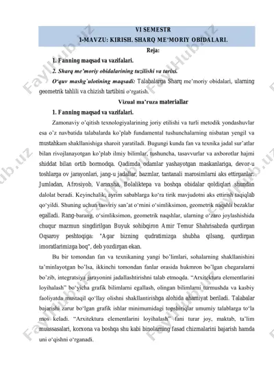 sharq me’moriy obidalar — PDF