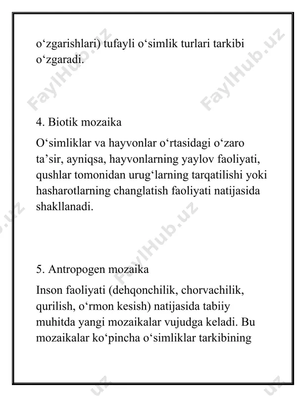 mozaika tiplari va geobotanikada mozaikaning ahamiyati - Page 5