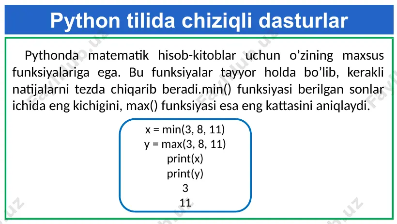 python tilida chiziqli dasturlar - Page 3