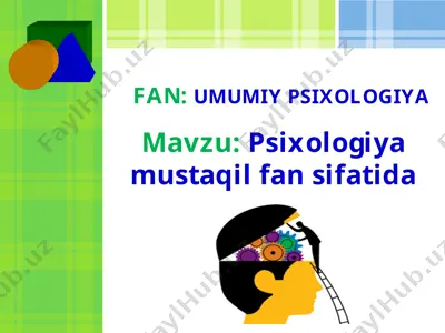 psixologiya mustaqil fan sifatida — PPT