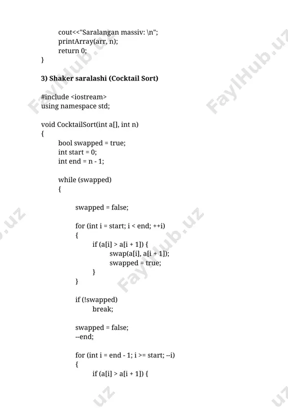 saralash algoritmlari xususiyatlari - Page 3
