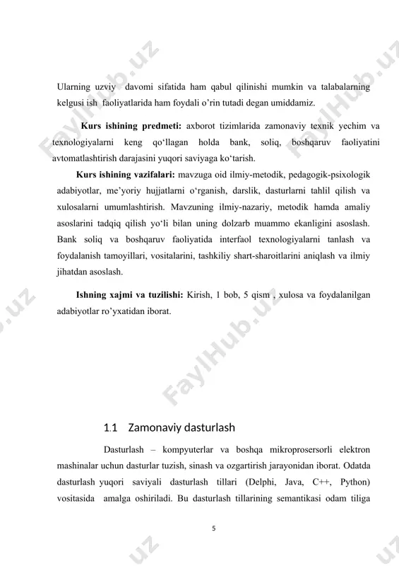 h tillari (delphi, java, c++, python) vositasida amalga oshiriladi. bu dasturlash tillarining semantikasi odam tiliga yaqinligi tufayli dastur tuzish jarayoni ancha oson kechadi. ko'p ishlatiladigan dasturlash tillari. biz hozir biladigan va ishlatadigan tillarning barchasi shu guruhga mansub. ular insonga "tushunarli" tilda yoziladi. ingliz tilini yaxshi biluvchilar programma kodini qiynalmasdan tushunishlari mumkin. bu guruhga fortran, algol, c, pascal, cobol va h.k. tillar kiradi(ko`pchiligi hozirda deyarli qollanilmaydi). eng birinchi paydo bolgan tillardan to hozirgi zamonaviy tillargacha ishlatish mumkin. lekin, hozirgi web texnologiya orqali ishlaydigan tillarda(php, asp.net, jsp) bunday dasturlar tuzilmaydi. chunki bunday dasturlarning ishlashi uchun yana bir amaliy dastur ishlab turishi kerak. hozirda, amaliy dasturlar, asosan, visual c++, c#, borland delphi, borland c++, java, phyhon kabi tillarda tuziladi. ozbekistonda kopchilik delphi dan foydalanadi. buning asosiy sababi: soddaligi, komponentlarning kopligi, interfeysining tushunarliligi va h.k. delphida birinchi ishlagan odam ham qanaqadir dastur tuzishi oson kechadi. lekin, windows da dasturning asosiy ishlash mohiyatini ancha keyin …