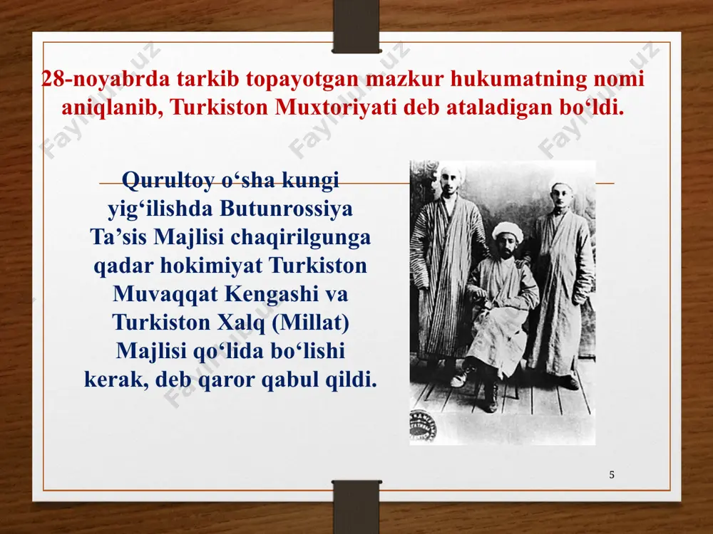 turkiston muxtoriyati – tub yerli xalqlar davlatchiligi tarixida yangi bosqich - Page 5