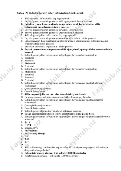 sidik sisteması infeksiyaları — DOC