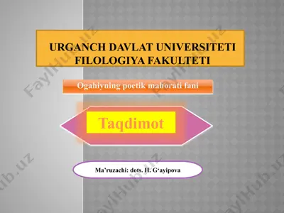 ogahiyning poetik mahoratifani — PPTX