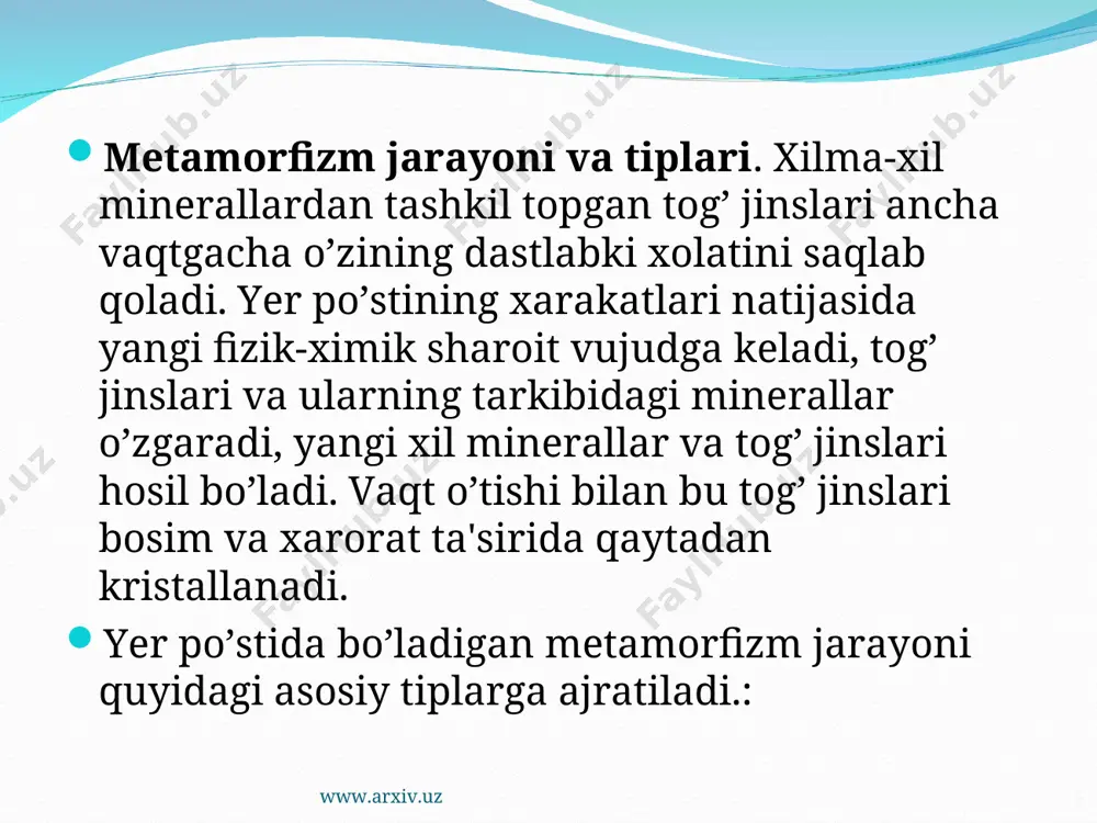 metamorfizm va metamorfik tog jinslari - Page 3