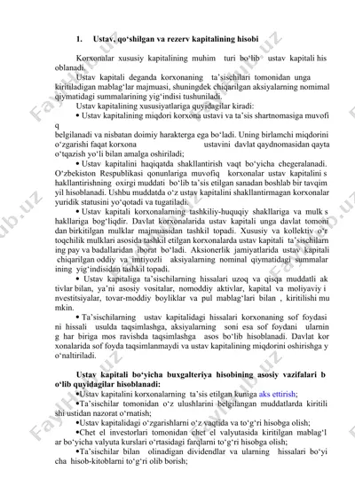 ustav va qo‘shilgan kapitalining hisobi — DOCX