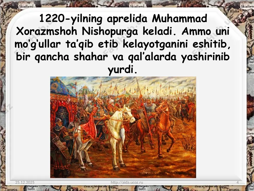 jaloliddin manguberdining xorazm taxtiga o‘tirishi. 7 - sinf - Page 4