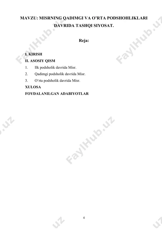 ma'lumotlari tanqidiy ravishda jiddiy qarashni talab qiladi. qadimgi misr tarixi ko`p xil manbalar orqali o`rganiladi. bu manbalarni yetti turga bo`lish mumkin: 1) yozma manbalar, tarixiy asarlar, badiiy adabiy, ilmiy, diniy matnlar, hujjat va yo`riqnomalar. 2) moddiy madaniyat yodgorliklari: shahar, qal'a, ibodatxona, sog'ona, uylar, sopol idishlar, haykallar va h. k. 3) xalq og'zaki ijodiyoti: qo`shiq, ertak, maqollar, afsona, axloqiy-etik asarlar. 4) tilshunoslik ma'lumotlari. 5) etnografiya ma'lumotlari 6) antropologiya ma'lumotlari: mumiyo, skelet, freska, relyeflarda odamlarni jismoniy tuzilishini o`rganish mumkin bo`lgan tasvirlar. 7) geografik muhit va landshaft, kanallar, yo`llar. yozma manbalar: mashhur fransuz olimi shampol`onning misr iyerogliflarini o`qishi qadimgi misr yozuvini o`rganishda muhim ahamiyat kasb etdi. palermo toshi yozuvlarida v sulolagacha bo`lgan fir'avnlarining ro`yxati sanab o`tilgan va yirik harbiy yurishlar va nil toshqinlari to`g'risida ma'lumot beradi. aton va ra ibodatxonalari (fivadagi karnak ibodatxonasi) devorlarida yozilgan «tutmos iii annallari» (xvii sulola) qimmatli yozma manbalardan biri hisoblanadi. kohin manefonning (taxminan er. avv. vi-iii asrda) yozilgan …