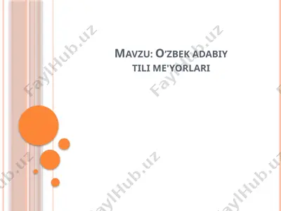 o’zbek adabiy tili me'yorlari — PPTX