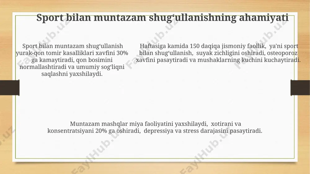 sport bilan shug'ullanishning afzalliklari - Page 5
