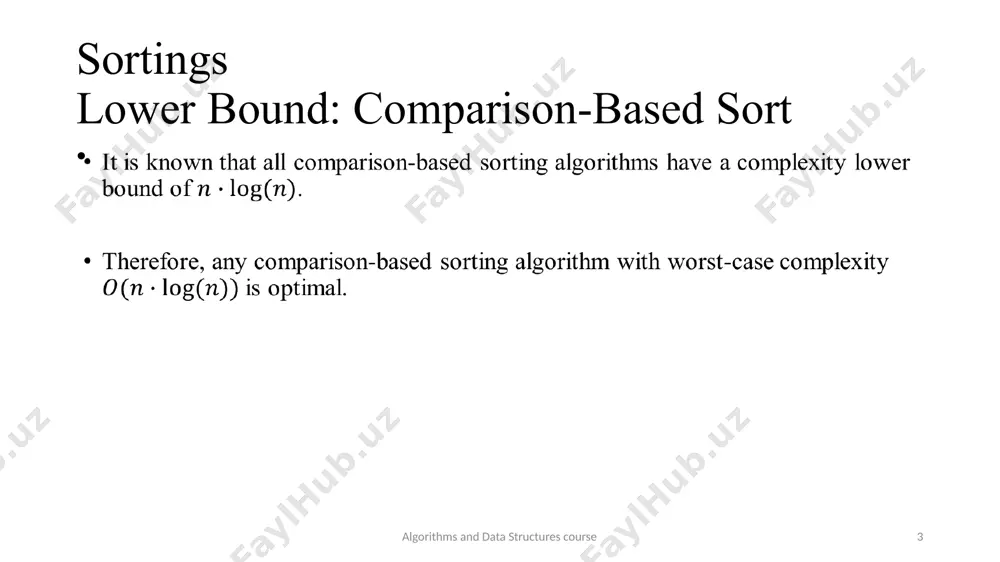 properties of sorting algorithms and data structures course - Page 3