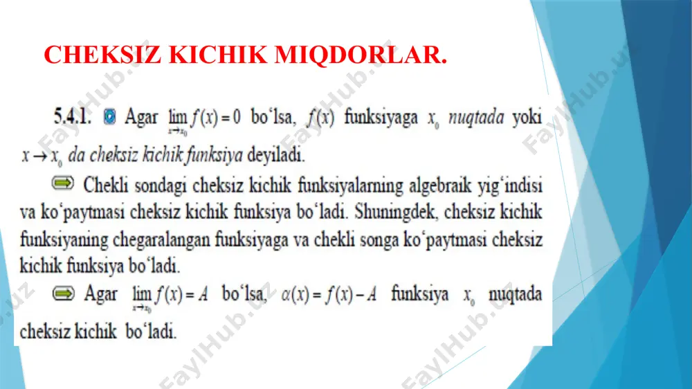 limitlar haqida asosiy teoremalar - Page 5