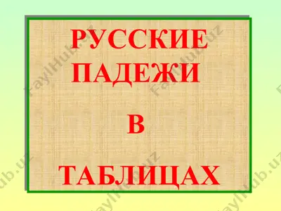 русские падежи в таблицах — PPT