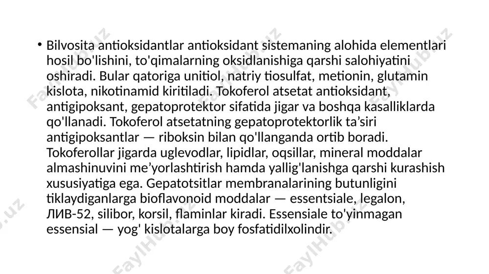 jigar faoliyatiga ta’sir etuvchi moddalar - gepatoprotektorlar - Page 5