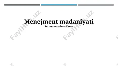 menejment madaniyati — PPTX