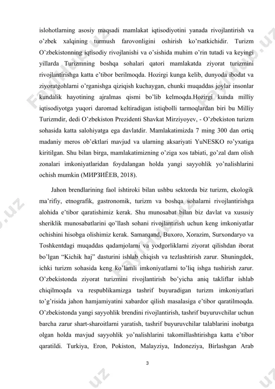 o turizm menejmentinig asosiy tamoyillari va funktsiyalari kurs ishning tadqiqot uslubi va uslubiyoti: ilmiy ommabop manbalardan to’plangan ma’lumotlar tahlil qilib,xulosa va takliflar qilish. kurs ishi tuzilishi: bajarilgan kurs ishi kirish qismi, ikkita bobdan va qilingan xulosalardan iborat. ishda o’rganilishi e’tiborga olingan ma’lumotlar tushunarli ravishda ifodalash uchun chizma jadvallar va rasmlar berildi.ishga qo’yilgan maqsadga erishishi uchun to’plangan adabiyotlar manbalarning nomlari va elektron manzillari keltirildi. 1.turizm industriyasida menejmentning zarurligi bozor mexanizmining shakllanishi va rivojlanishi chuqur ijtimoiy-iqtisodiy o'zgarishlarga, jumladan, xizmat ko'rsatish sohasida ham olib keldi. zamonaviy jamiyat va iqtisodiyotda xizmatlarning roli tobora ortib bormoqda. yaqin vaqtgacha bozor iqtisodiyoti sharoitida xizmatlarning ulushi mahsulot ishlab chiqarishga nisbatan nisbatan kichik edi. biroq, juda qisqa vaqt ichida bu nisbat tubdan o'zgardi. rivojlangan mamlakatlarda boshlangan iqtisodiy rivojlanish bosqichi "xizmat ko'rsatish iqtisodiyoti" sifatida tavsiflanadi, bunda xizmatlar ustunlik qiladi. xizmat bozorlaridagi yangi tendentsiyalar, birinchi navbatda, so'nggi 25-30 yil ichida ushbu sektorning keng ko'lamli va chuqur ko'p tomonlama o'zgarishi bilan bog'liq. …