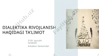 dialektika rivojlanish haqidagi ta’limot — PPTX