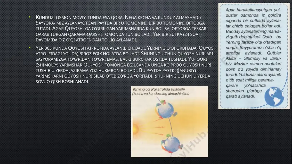 ydi. darvoqe, aynan orbita bo'ylab tez hara- katlanish yerga va boshqa sayyoralarning quyoshga qulab tushishdan asraydi. image2.jpeg image3.jpeg image4.png image5.png image6.jpeg image7.png image8.jpeg /docprops/thumbnail.jpeg