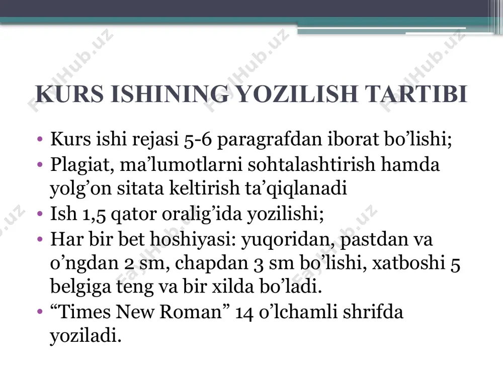kurs ishini yozish bo‘yicha taqdimot - Page 5