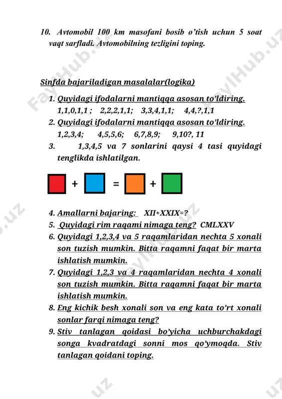 harakatga doir masalalar va mantiqiy ifodalar to‘plami - Page 3