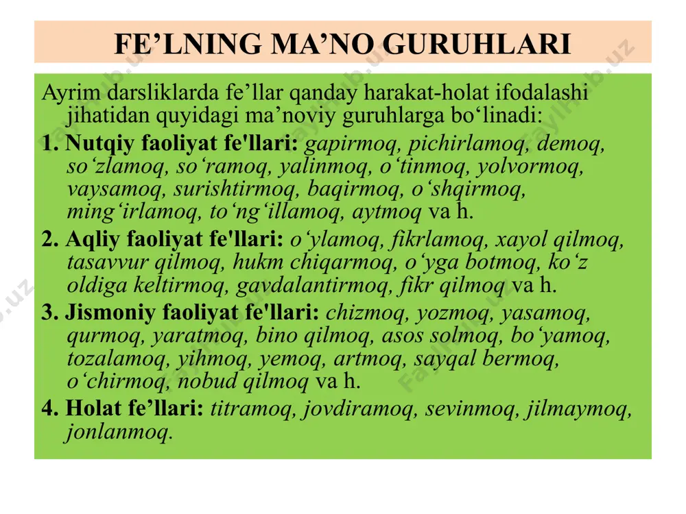 fe’lning ta’rifi va leksik-grammatik xususiyatlari - Page 4