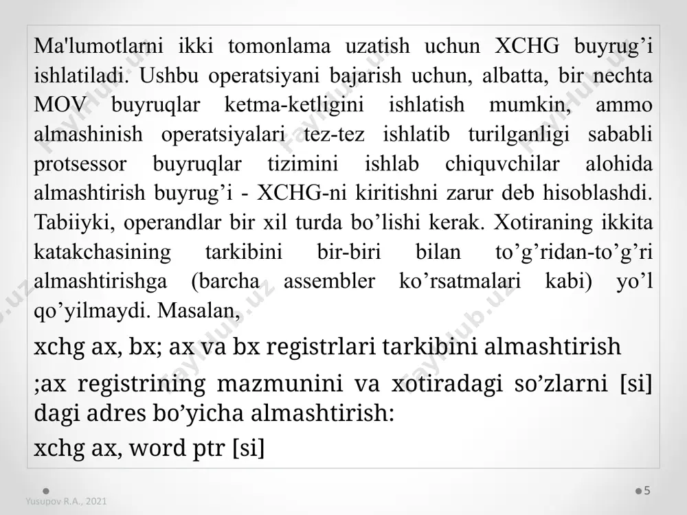 11-mavzu: assembler tili operatorlari - Page 5