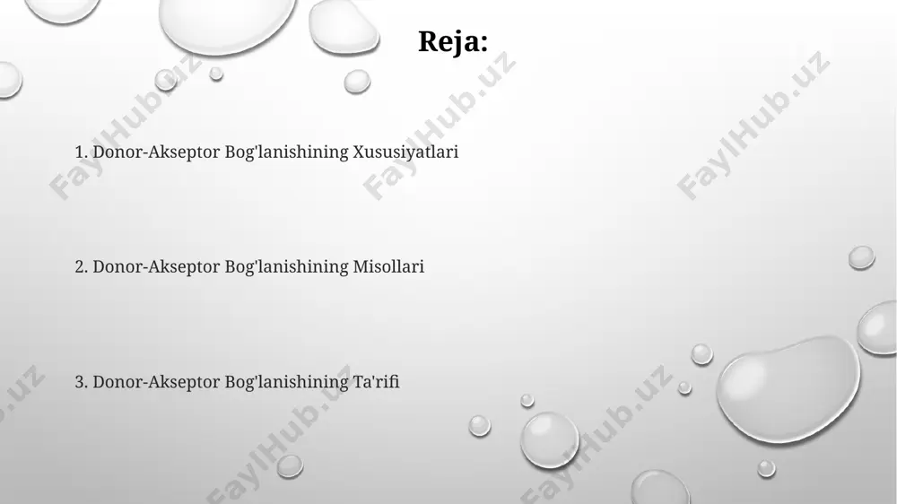 muhim ahamiyatga ega bo'lib, 2023 yilda dunyo bo'ylab 100 gw dan ortiq quvvat ishlab chiqarishga yordam beradi. masalan, xitoyda ishlab chiqarilgan quyosh panellarida keng qo'llaniladi. tibbiyotda, donor-akseptor bog'lanishi asosida yaratilgan 10 dan ortiq yangi dori vositalari 2024 yilda aqsh oziq-ovqat va farmatsevtika idorasida ro'yxatdan o'tkazilishi kutilmoqda, ularning samaradorligi yuqori. donor-akseptor komplekslari, masalan, 50 nm dan kamroq bo'lgan qalinlikdagi yupqa qatlamli materiallar sifatida, elektronika sohasida, xususan, yaponiyada ishlab chiqarilgan yangi avlod displeylarida qo'llaniladi. donor-akseptor bog'lanishning kelajagi kvant kimyosi sohasidagi yangi tadqiqotlar, donor-akseptor bog'lanishining xususiyatlarini aniqlash orqali, 2025 yilgacha yangi avlod organik yarim o'tkazgichlarni ishlab chiqarishga imkon beradi, bu esa elektronika sohasida inqilob qiladi. donor-akseptor bog'lanishining kelajagi, taxminan 2030-yilga kelib, quyosh energiyasini samaradorligini 15% ga oshirishga yordam beradi, bu esa jahon bo'ylab, xususan, markaziy osiyo davlatlarida energiya inqirozini yengishga hissa qo'shadi. donor-akseptor komplekslarining tadqiqoti, 50 dan ortiq yangi dorilarni yaratishga yordam beradi va shu bilan birga, 2040 yilga kelib, jahon sog'liqni saqlash …