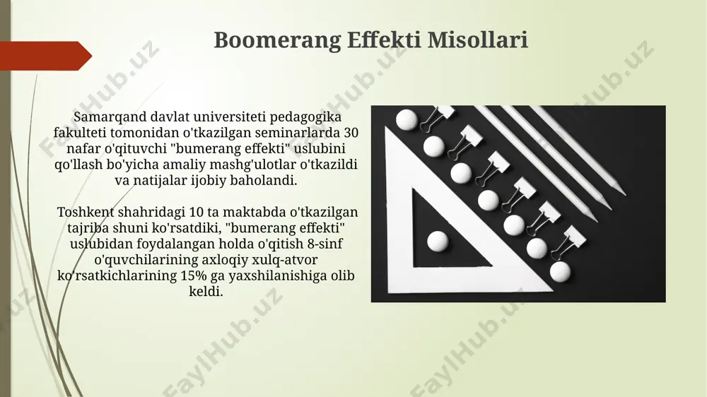 bumerang metodiga tarbiya fanidan bironta dars ishlanma tayyorlab ber - Page 5