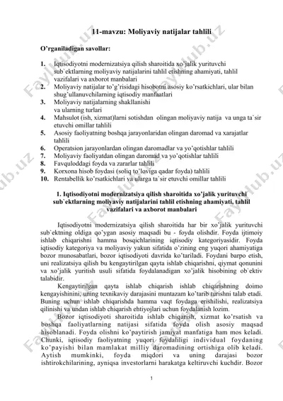 mоliyaviy natijalar tahlili — DOC