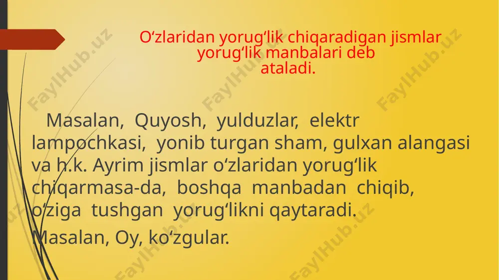 "yorug’likning tabiiy va suniy manbalari" - Page 5