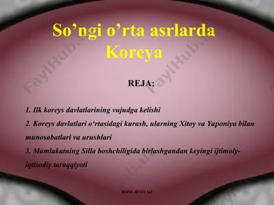 so’ngi o’rta asrlarda koreya — PPT