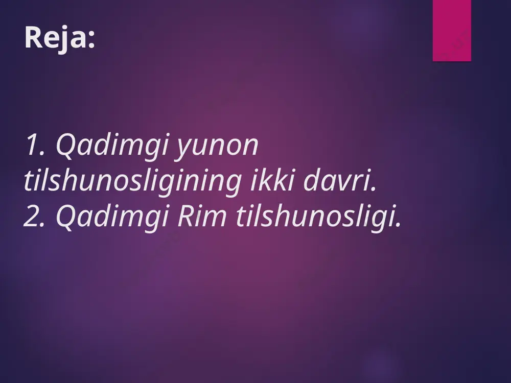 o’plik sonlarini; fe‘lning uchta: birinchi-nutqni so’zlagan, ikkinchi-nutq yo’naltirilgan va uchinchi-so’z yuritilgan (o’zga) shaxslarni qayd etadi. grammatik zamon esa hozirgi, o’tgan va kelasi zamon kabi turlarga bo’linadi. sifatdoshlar esa fe‘l va otlarga xos bo’lgan belgilarni birlashtiradigan kategoriya sifatida talqin qilinadi. iskandariya maktabi vakillari tilning tovush tomoniga ham katta e‘tibor berishdi. ular tovushlarni akustik printsip asosida tasvirladilar, tovush va harflarni aynan bir narsa hisoblab, ularni unli va undosh tovushlarga ajratdilar. shunga ko’ra harflarni unli tovushlar va undosh tovushlar nomi bilan tasvirladilar. unli harflarni (tovushlarni) o’z holicha talaffuz qilinadigan va o’zini alohida eshitish mumkin bo’lgan tovushlar sifatida, undosh harflarni (tovushlarni) esa unlilar bilangina talaffuz qilinadigan tovushlar sifatida qaradilar. shuningdek, ular bo’g’in, urg’u haqida ham ma‘lumot berishdi tilshunoslikning grammatik davrida iskandariya maktabi vakillari yunon tilining fonetikasi, morfologiyasi va sintaksisi bo’yicha jiddiy tadqiqot ishlarini olib bordilar va qator asarlar yaratdilar. yunon tilshunosligida, ayniqsa, morfologiyaga oid masalalar mukammal ishlangan bo’lib, unga nisbatan fonetika va sintaksis masalalari …
