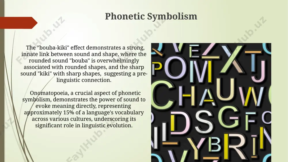 agement according to studies in 2022. cacophony and dissonance cacophony, often employing plosive consonants like /p/, /b/, /t/, /d/, /k/, and /ɡ/, creates a harsh, jarring effect, contrasting sharply with the smoother sounds of euphony, impacting the reader's perception of at least 30%. the deliberate use of cacophony and dissonance, contrary to the principles of euphony, can enhance dramatic intensity in a text, creating an effect as powerful as using 20% more vivid imagery and strong verbs. thank you for your attention @taqdimot_robot image1.jpg image2.jpg image3.jpg image4.jpg image5.jpg image6.jpg image7.jpg image8.jpg image9.jpg