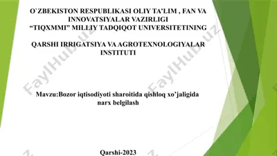qishloq xo`jaligi iqtisodiyoti — PPTX