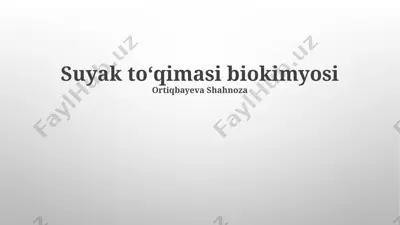 suyak to‘qimasi biokimyosi — PPTX