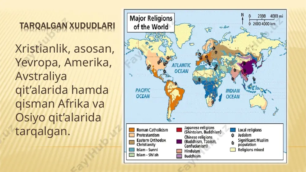 orqali amalga oshiriladi. nikohning sirliligi. bunda kelin-kuyov turmush qurish, farzand ko’rish va uni tarbiyalashga oq fotiha oladilar. badanni yeley bilan ishqalash sirida xudoning ruhiy va jismoniy zaifliklarni tuzatuvchi lutfu marhamatidan umid qilinadi. bibi maryamning tug’ilishi (rojdestvo bojьey materi); isoning xochini tiklash (vozdvijenie kresta gospodnya); bibi maryamning ibodatxonaga kirishi (vvedenie vo xram presvyatoy bogoroditsы); isoning tug’ilishi (rojdestvo xristovo); isoni cho’qintirish (kreщenie gospodnya); olqishlash (sretenie); xushxabarning nozil bo’lishi (blagoveщanie); isoning quddusga kirishi (vxod gospodnya v ierusalim) – pasxa postidan 6 haftadan keyingi yakshanba; isoning qayta tirilishi (voskresenьe xristovo) – pasxa, bahorgi kecha va kunduz tengligi va oy to’lishgan birinchi yakshanba; isoning osmonga ko’tarilishi (voznesenie iisusa) – pasxadan 39 kun keyin; muqaddas ruhning tushishi (soshestvie svyatogo duxa–troitsin denь); iso qiyofasining o’zgarishi (preobrajenie) – 6 avgustda. 1) diakon 2) ruhoniy (svyashennik) 3) yepiskop xristianlikning yirik yo’nalishlaridan biri katolik oqimidir. u yevropa, osiyo, afrika va lotin amerikasi mamlakatlarida tarqalgan bo’lib, muxlislari taxminan 800 mln. kishini …