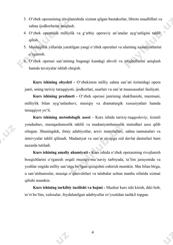 inga chiqdi. shu tariqa opera janrida xalq qahramonlari hayoti, tarixiy voqealar, sevgi va sadoqat, vatanparvarlik kabi mavzular musiqaviy asarlar vositasida aks ettirildi. operalar orqali milliy o‘zlikni anglash, madaniy merosni sahnada namoyon etish, yosh avlodni estetik ruhda tarbiyalash imkoniyati kengaydi. mustaqillik davrida o‘zbek operasi yangi mazmun va shakllar bilan boyidi. milliy va jahon opera san’ati tajribalari asosida yaratilgan asarlar san’at ixlosmandlari e’tiborini tortmoqda. hozirgi davrda o‘zbek operasi o‘z ijodkorlari, sahna ijrochilari va kompozitorlari bilan xalqaro miqyosda tanilib bormoqda. operada zamonaviy texnologiyalar, sahna dekorlari va interaktiv yechimlar qo‘llanilishi uni bugungi madaniy hayotning muhim bo‘g‘iniga aylantirmoqda. o‘zbek operasi vujudga kelishida xalq og‘zaki ijodi, ayniqsa dostonchilik va maqom san’ati muhim manba bo‘lib xizmat qilgan. o‘zbek xalqining ko‘p asrlik musiqiy merosi, xususan, "shashmaqom" tizimi, lirik xalq qo‘shiqlari va an’anaviy ashulalar opera janrining asosiy g‘oyaviy-musical negizini tashkil qilgan. shu bois o‘zbek operasi o‘ziga xos milliy ohanglar, dramatik tuzilma va musiqiy ifoda vositalari bilan ajralib turadi. birinchi …