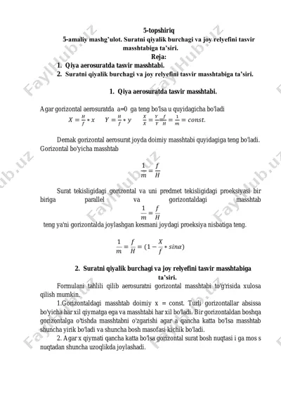 suratning tasvir masshtabi va qiyalik burchagi — PDF