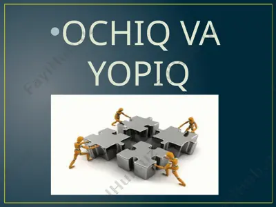 ochiq va yopiq jamiyat — PPTX