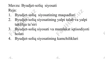 byudjet-soliqsiyosati — PPTX