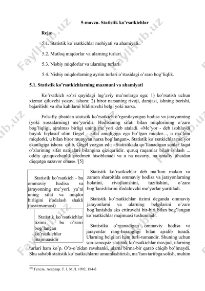 statistik ko’rsatkichlar — DOCX