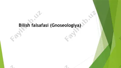 gnoseologiya (bilish falsafasi) — PPTX