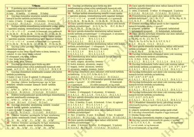 metallashtirish elementlari haqida test savollar — PDF