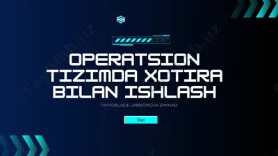 operatsion tizimda xotira bilan ishlash — PPTX